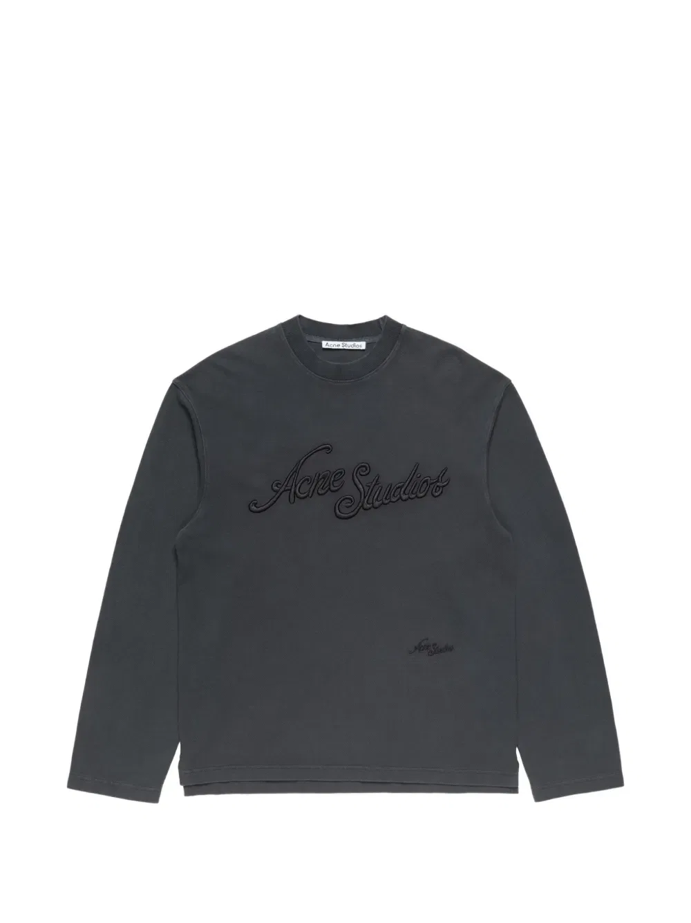 Футболка с длинными рукавами и логотипом Acne Studios, серый