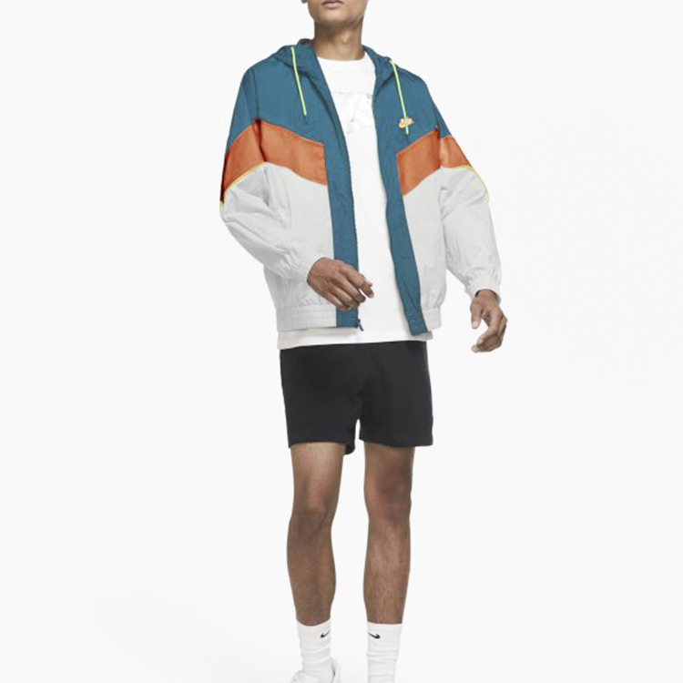 Куртки мужские Nike, синий/белый/оранжевый — фото 4