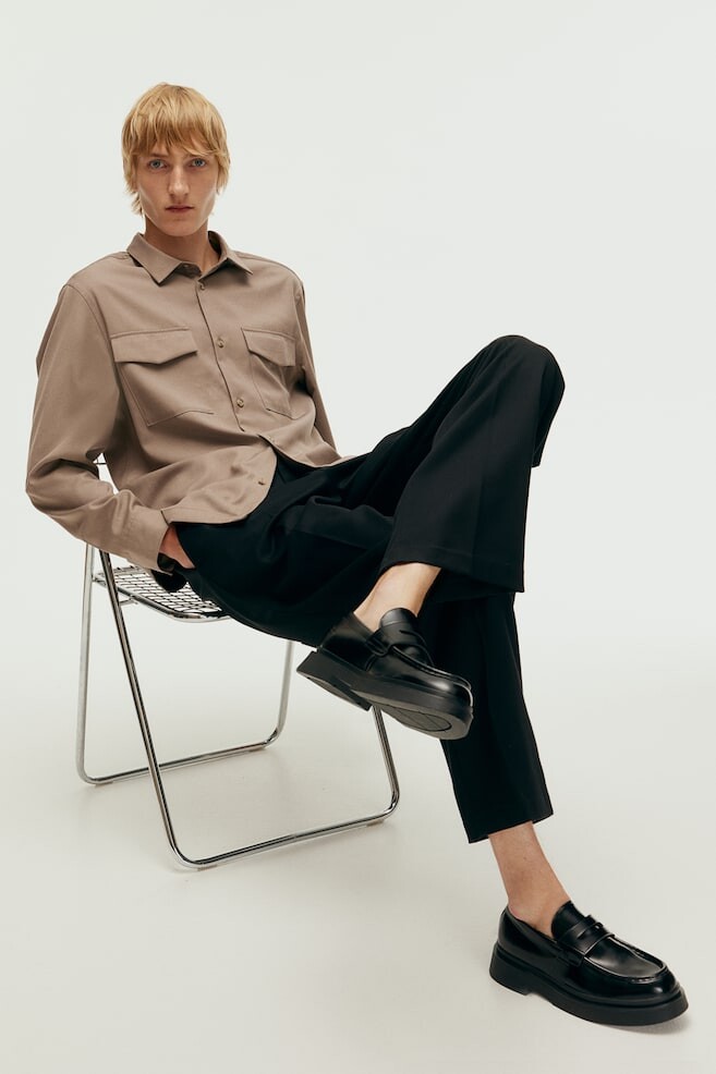 

Практичная рубашка стандартного кроя H&M, бежевый