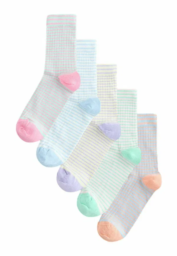 Носки Next, Stripe ankle socks 5 pack, пастельные