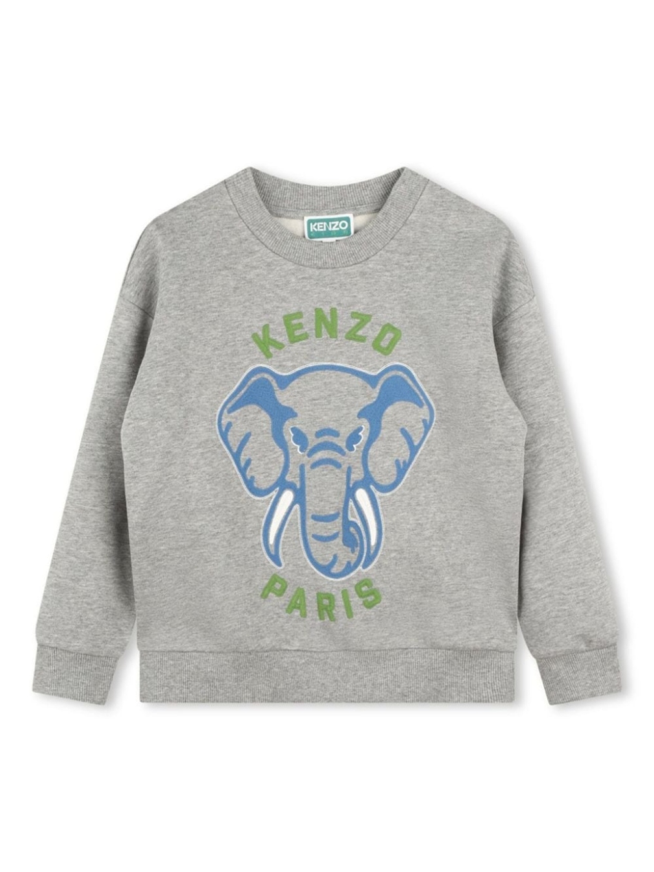 

Kenzo Kids меланжевая толстовка с вышитым логотипом, серый