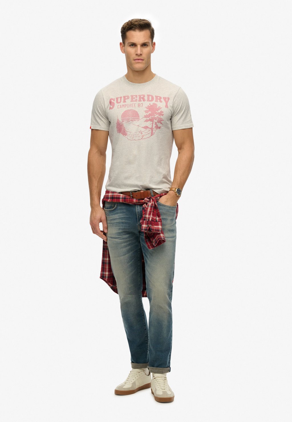 Футболка с принтом LO-FI OUTDOOR MONO RELAXED Superdry, светло-серый — фото 2