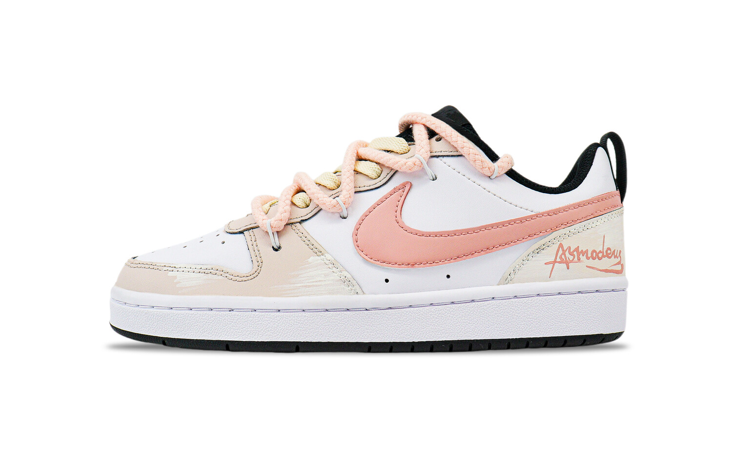 

Кроссовки Nike Court Borough Skateboard Shoes Women's Low-Top White Pink, Белый, Кроссовки Nike Court Borough Skateboard Shoes Women's Low-Top White Pink