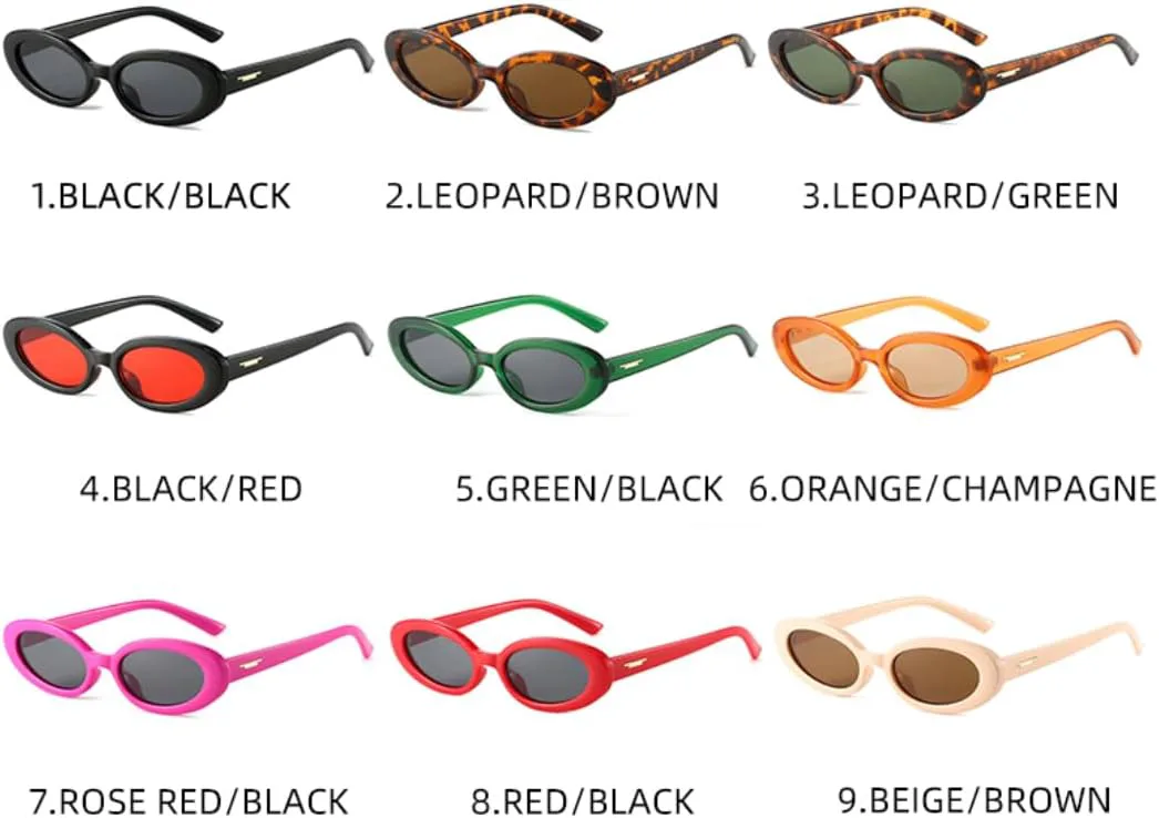 

Солнцезащитные очки с защитой UV400 | Овальная оправа с заклепками, зеленая | для женщин и мужчин, для занятий спортом на открытом воздухе и вождения DSVIGF, 04