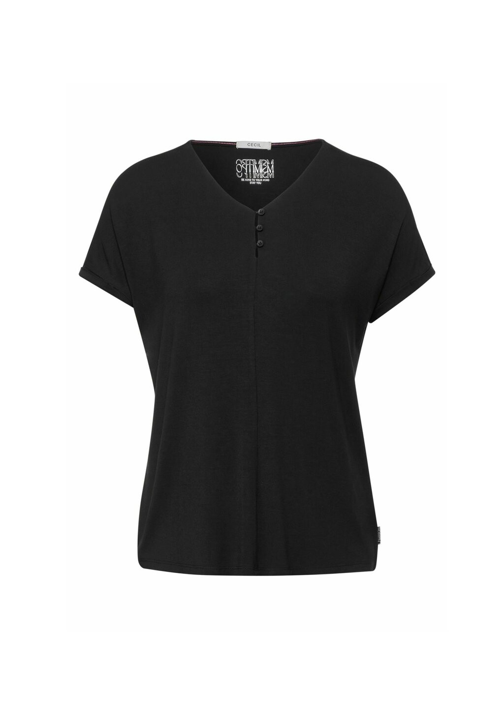 

Футболка базовая V-Neck Cecil, черная