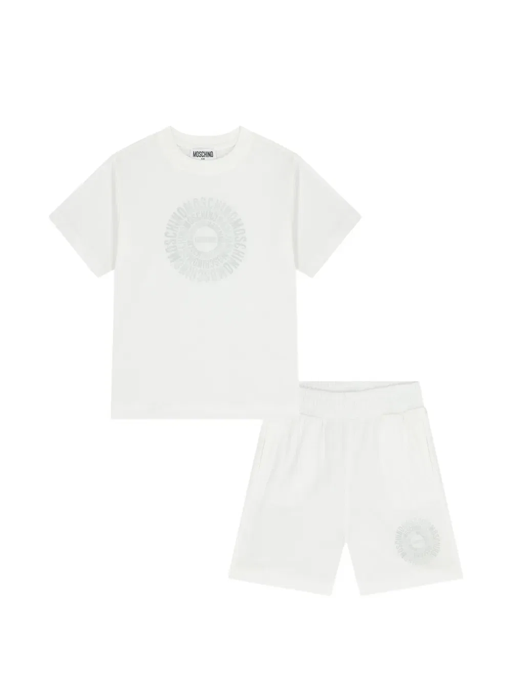 Спортивный костюм с графическим логотипом Moschino Kids, белый