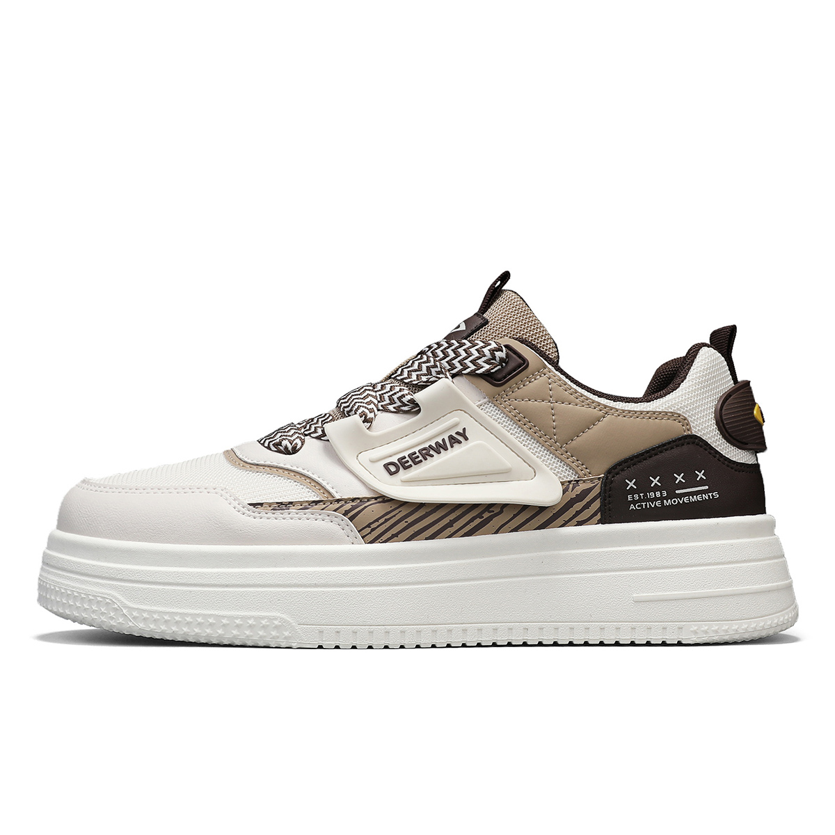 

DEERWAY Нескользящие и износостойкие дышащие низкие кроссовки для скейтбординга, мужские, бежевого цвета хаки