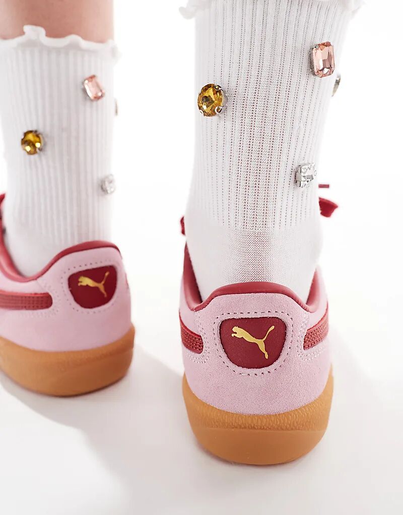Кроссовки Palermo розового и красного цвета Puma — фото 3