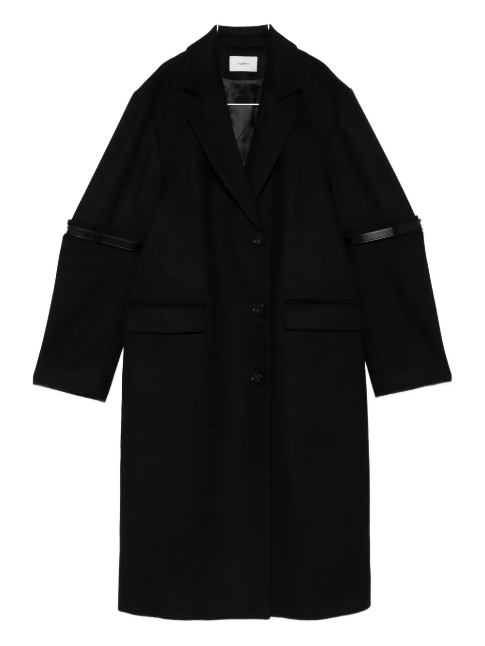 

Пальто с поясом и логотипом COPERNI, черный