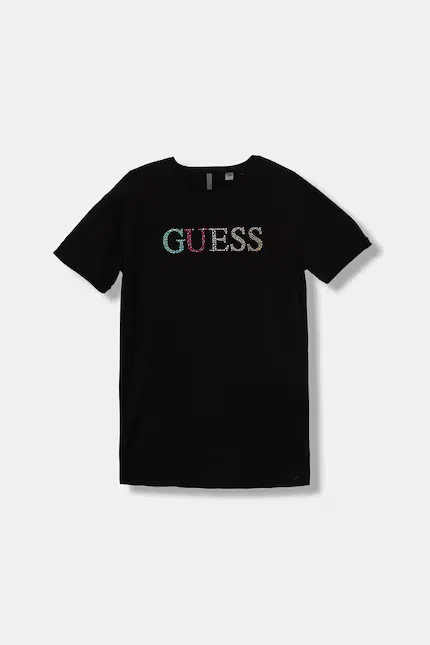 Футболка с коротким рукавом с логотипом и стразами Guess, черный