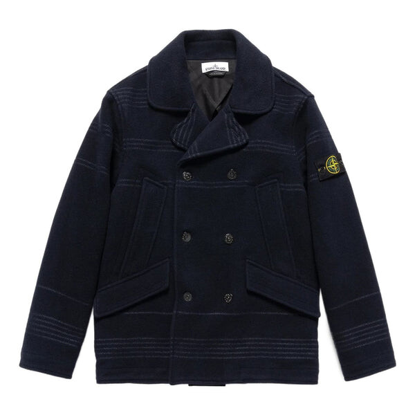 

Куртка double-breasted logo patch jacket 'black' Stone Island, черный
