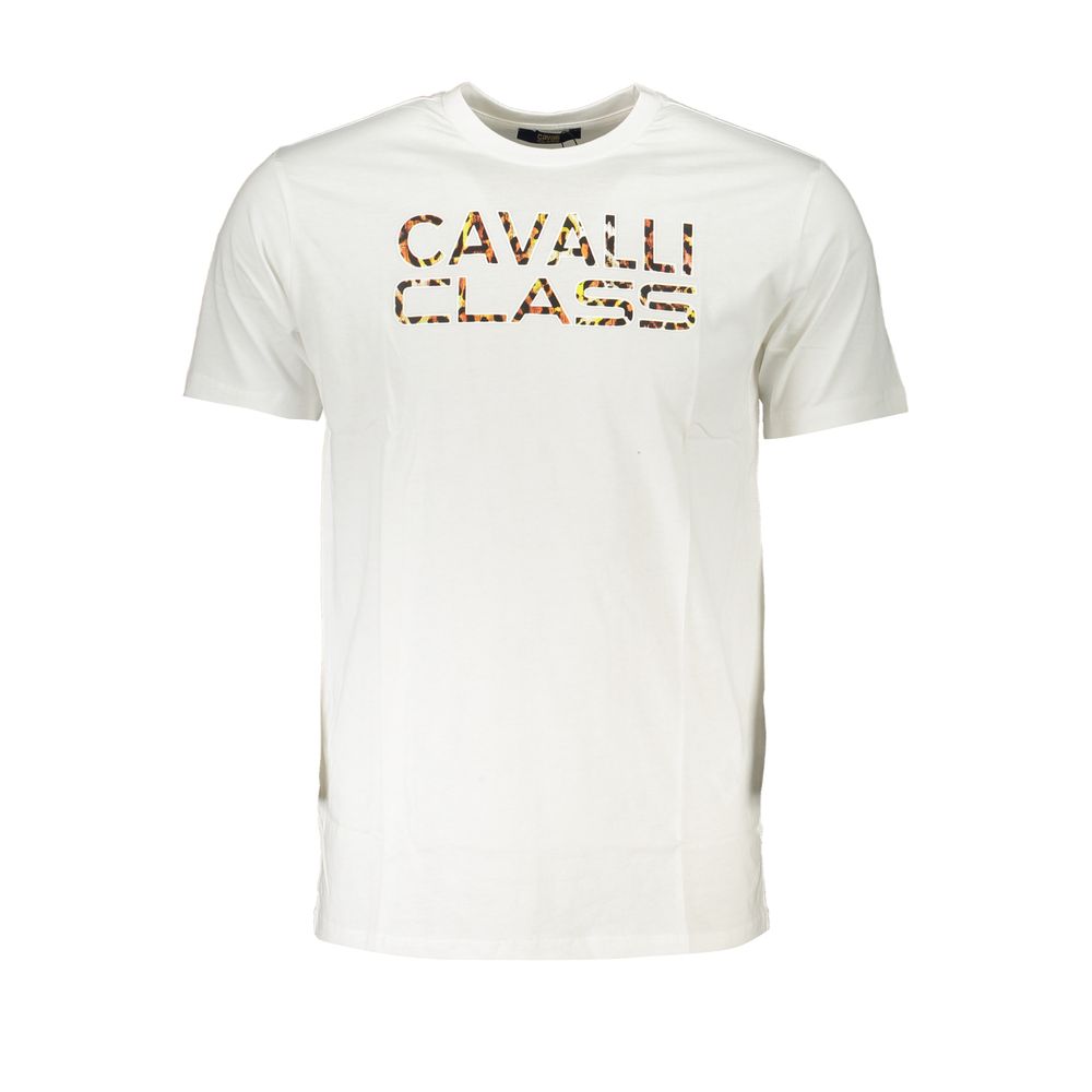 

Белая хлопковая футболка cavalli CLASS