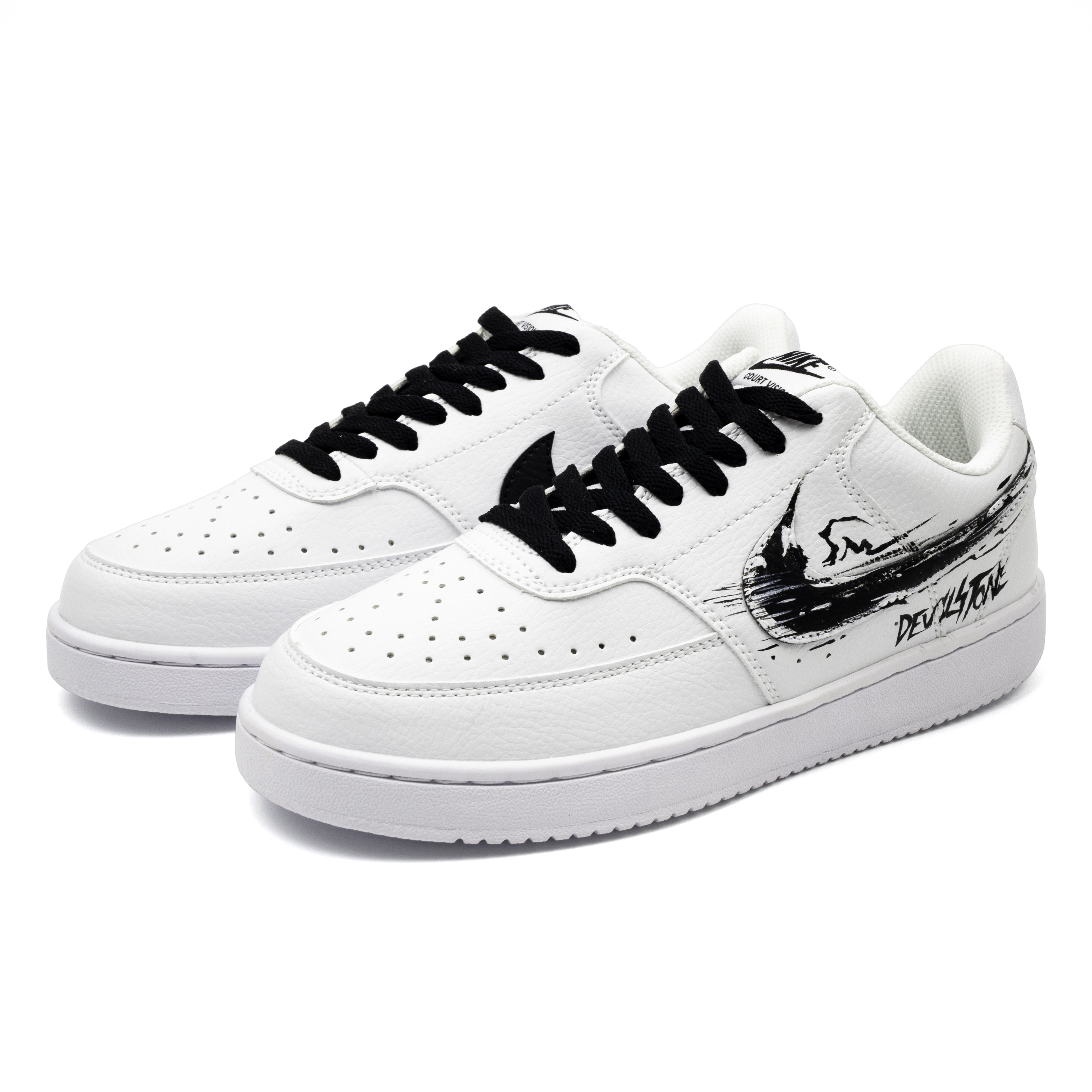 Кроссовки Court Vision 1 Magic Stone Legend Cushioning Abrasion Resistant Slip Resistant Low top Skateboard Unisex Nike, черный — фото 4
