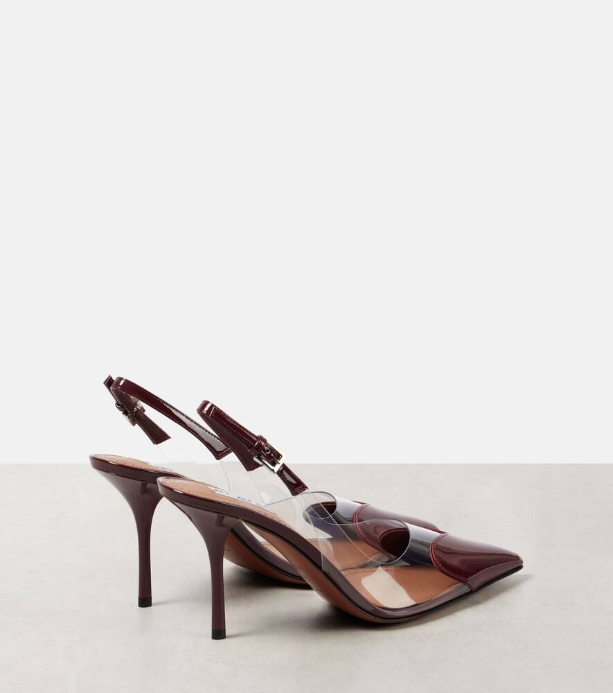 Le Cœur 90 кожаные и PU босоножки-лодочки на шлейках Alaïa, Rouge Grenat — фото 2