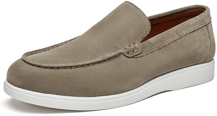 

Мужские слипоны из замши, мягкая подошва для вождения, повседневные мокасины, удобные плоские офисные туфли Generic, хаки