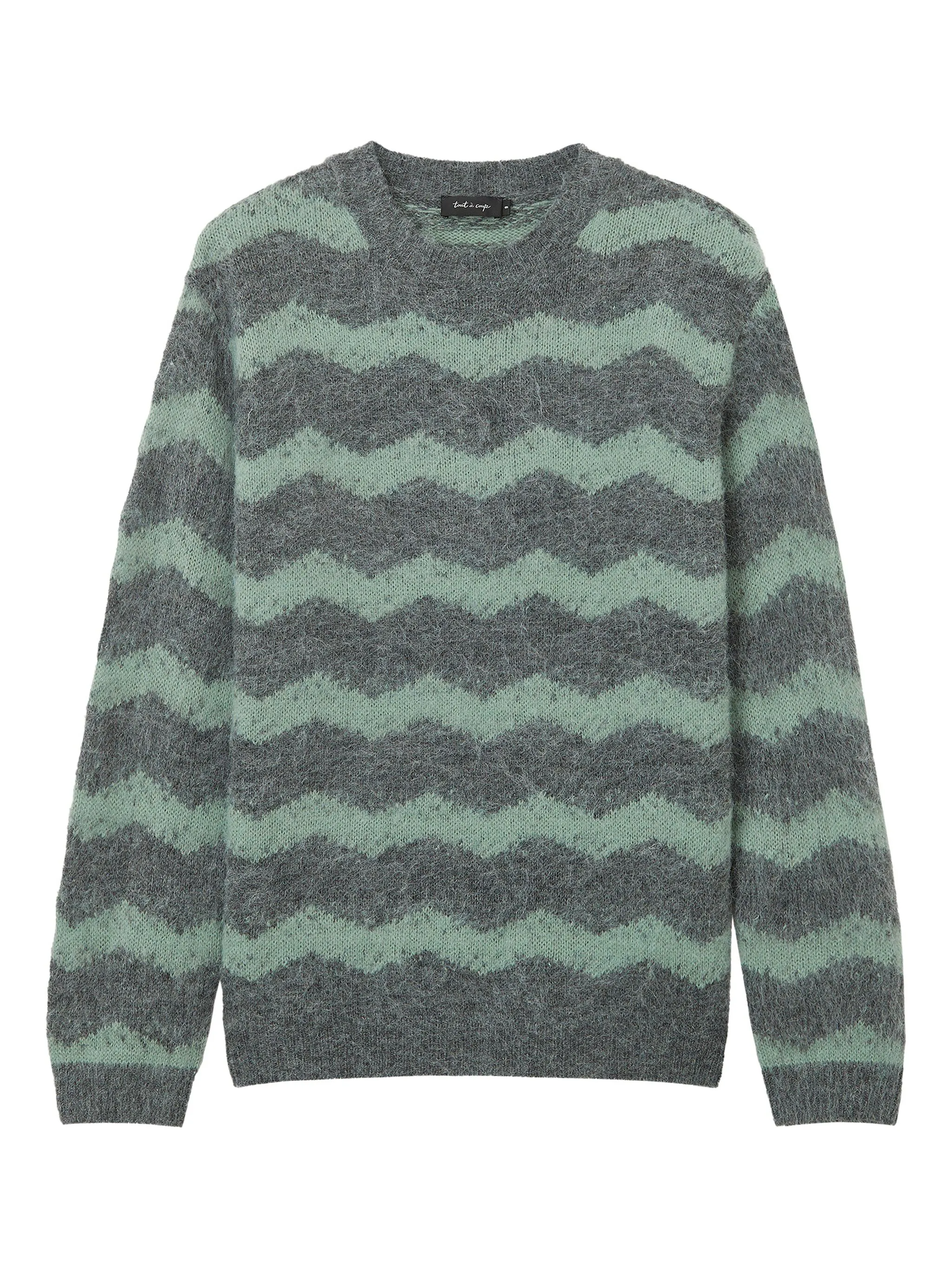 

Свитер с узором зигзаг Tout A Coup, серый