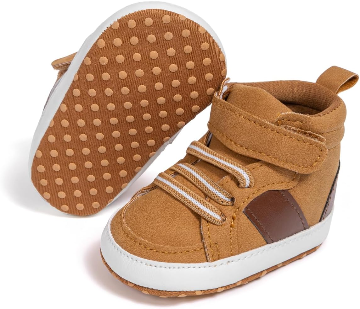 

Детские кроссовки Babelvit для мальчиков и девочек с мягкой подошвой, высокие на шнуровке, унисекс, ботинки для малышей, новорожденных, первые ходунки, обувь для первого шага, 02 Da/Brown