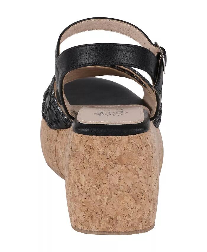 Женские сандалии Lucy Woven Cork Platform Wedge GC Shoes, черный — фото 3