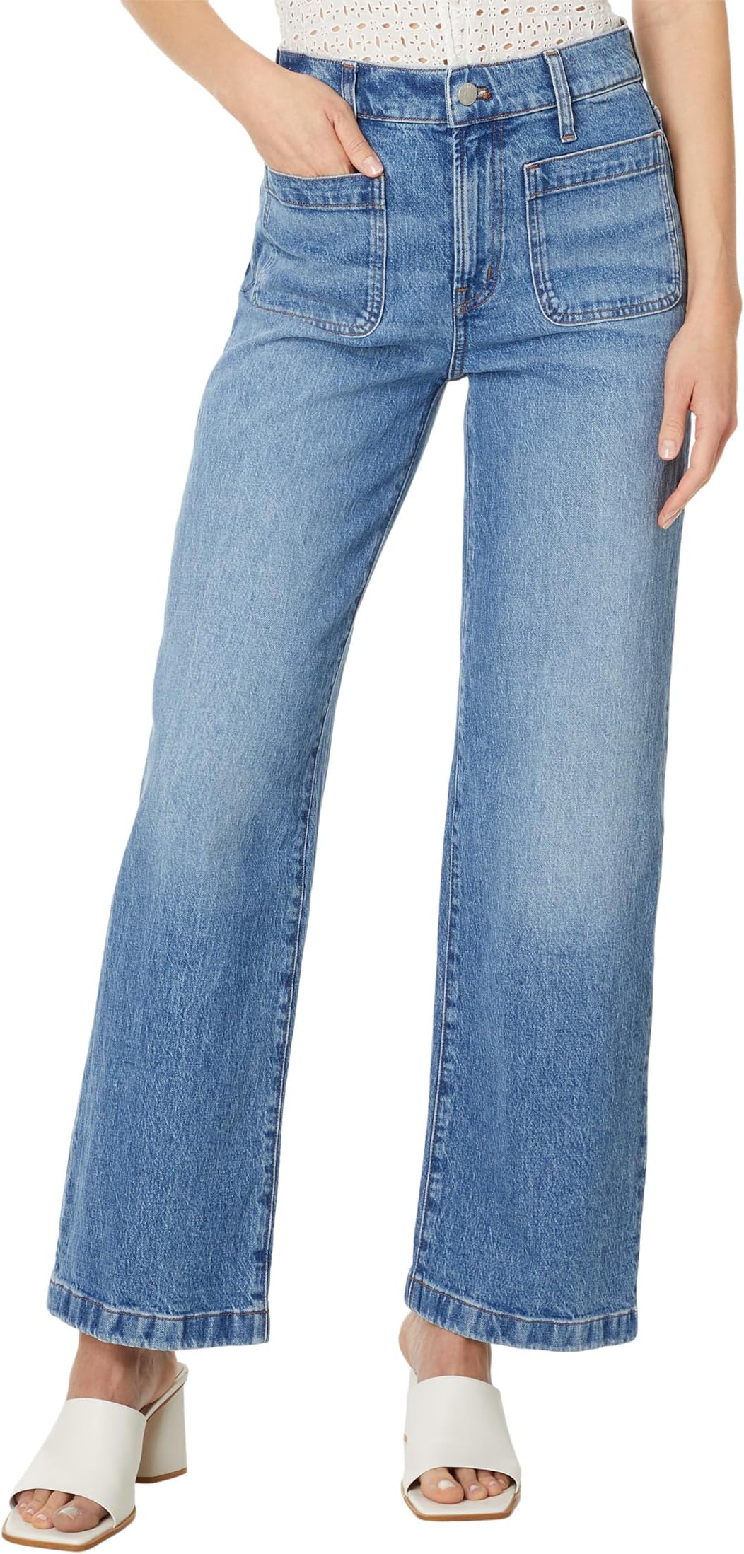 

Джинсы Madewell The Perfect Vintage Wide-Leg Jean in Lakecourt Wash: Patch-Pocket Edition, цвет Lakecourt Wash