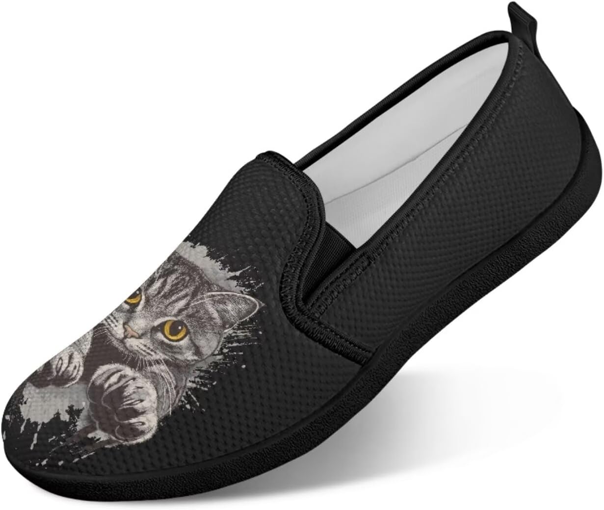 

Мужские прогулочные кроссовки без шнурков, удобные, модные, повседневные кроссовки, дышащая сетка, для фитнеса и тренировок, легкие, размеры США 4-9 Twousenru, Jumping Cat