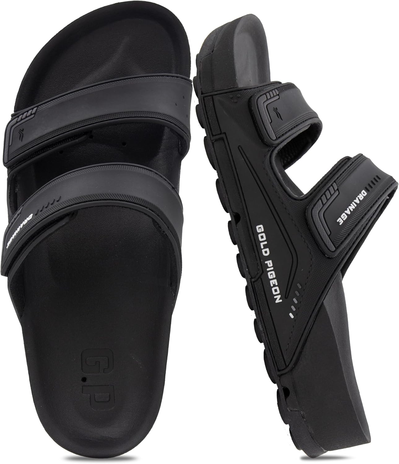 

Сандалии Gold Pigeon Shoes PIRO унисекс с ортопедической стелькой Orthoheel, высокоплотным гелем и подошвой с водоотведением, черный