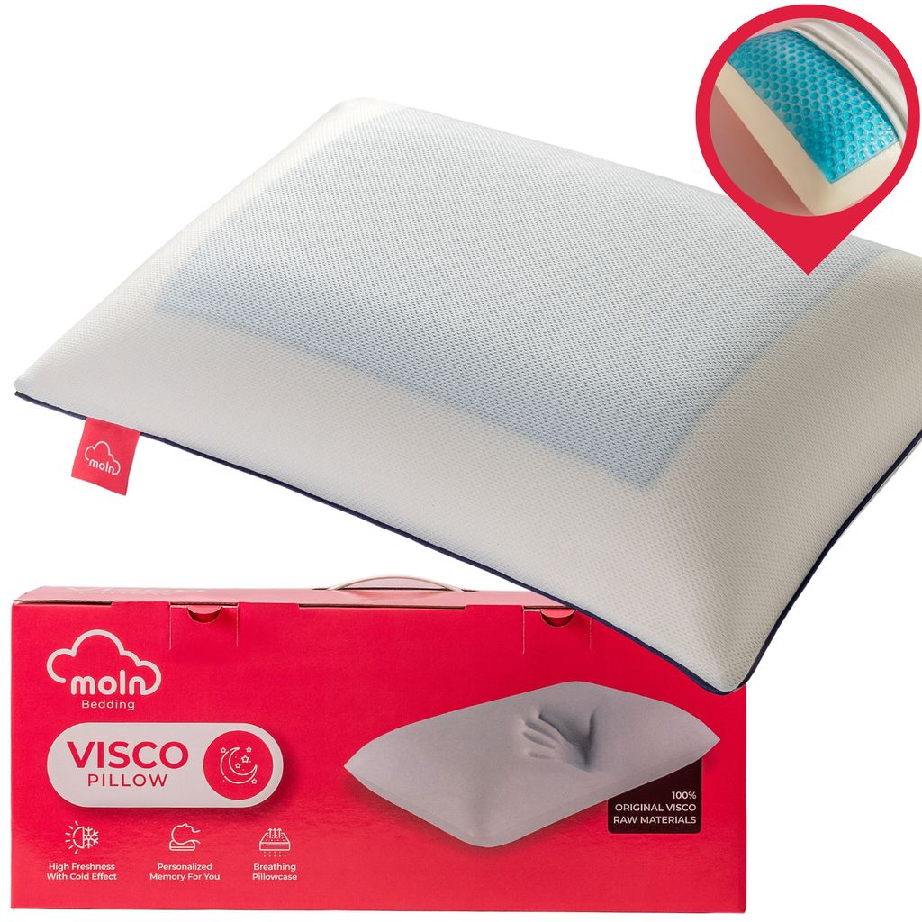 

Gowoll Visco Pillow 40x60 Подушка из пены с эффектом памяти Подушка для поддержки шеи высотой 15 см с моющимся чехлом (Visco Gel) MOLN