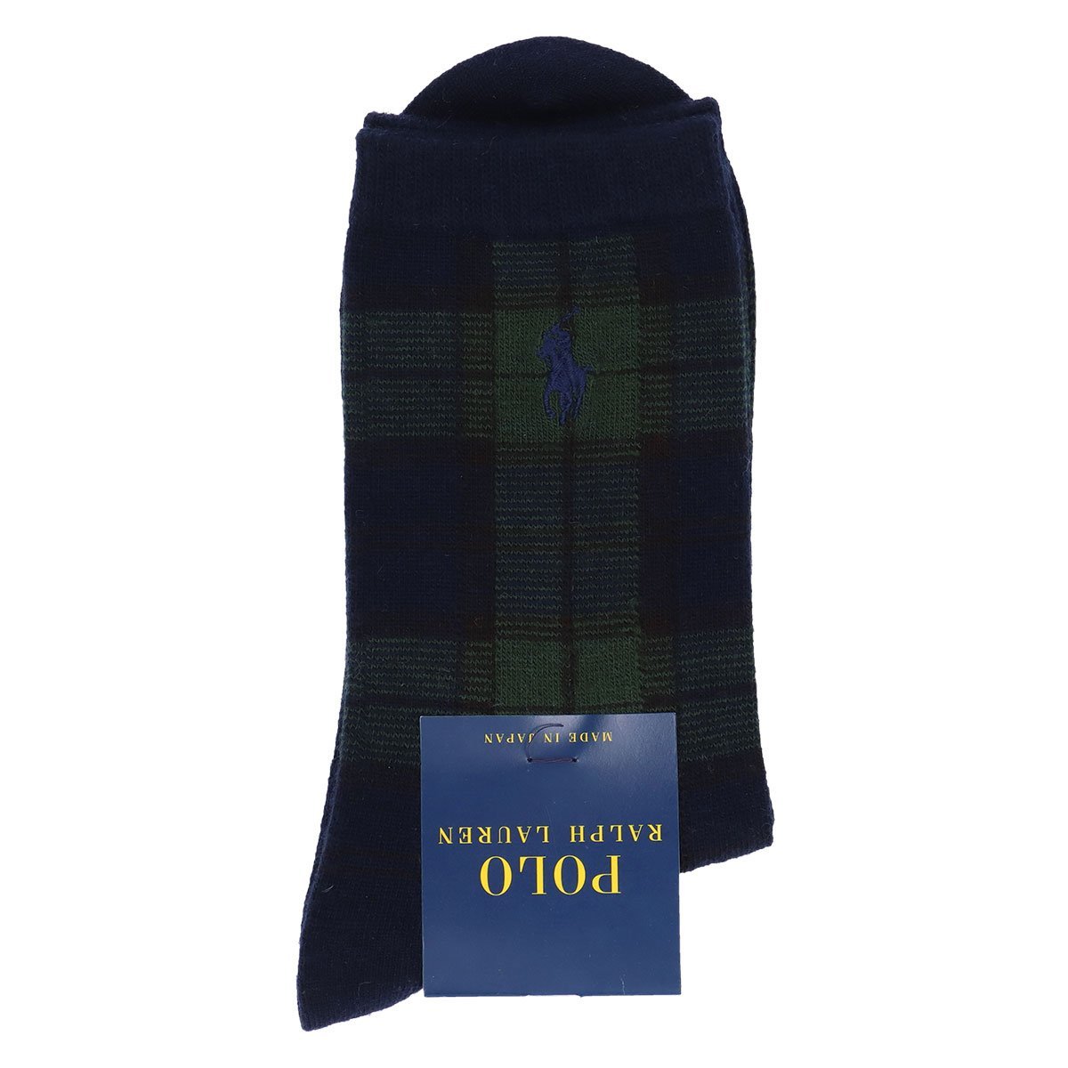 Носки из овечьей клетчатой ткани Polo Ralph Lauren, 68. Navy