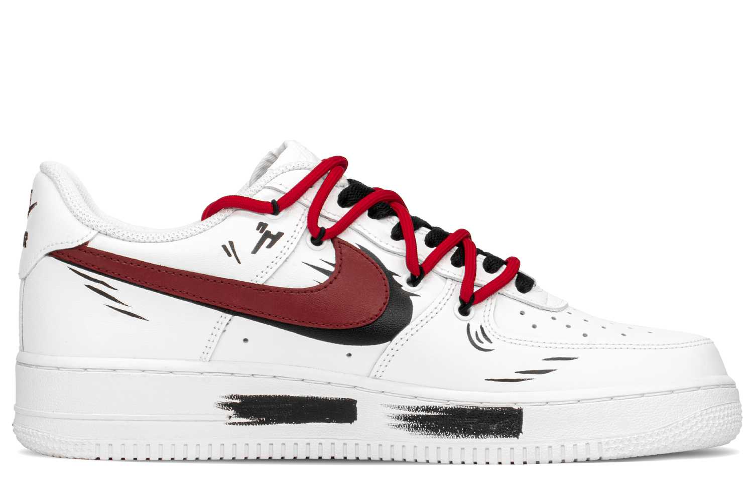 Кроссовки Nike Air Force 1 для скейтбординга мужские белые черные красные — фото 2