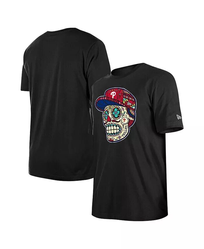 

Мужская черная футболка Philadelphia Phillies Sugar Skulls New Era