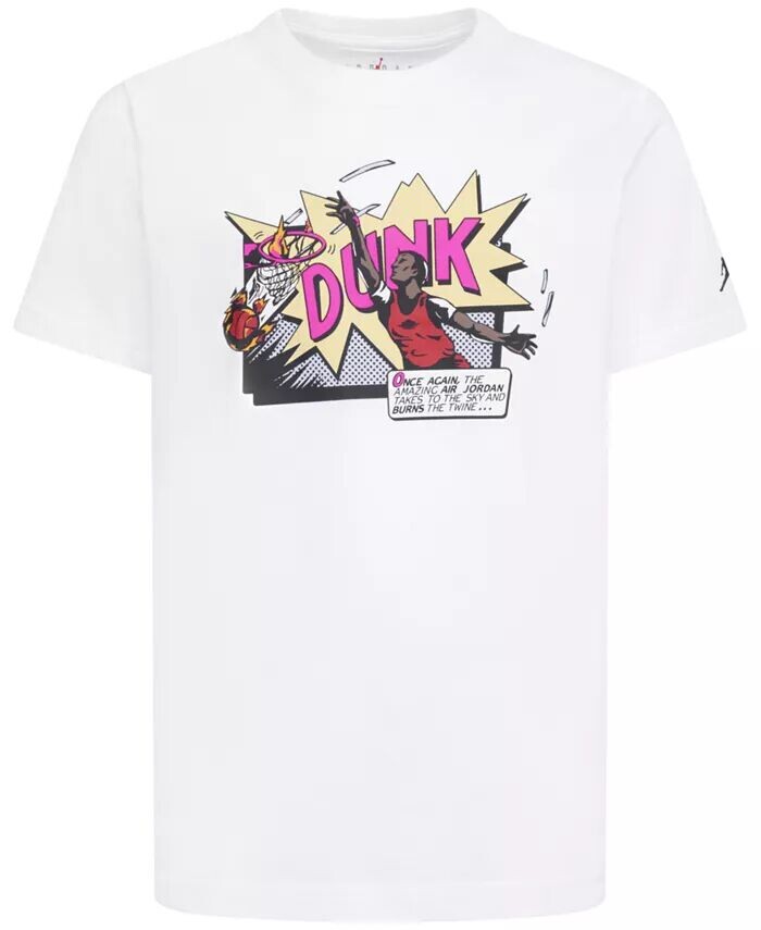 

Футболка с короткими рукавами и рисунком Little Boys Air Comics Dunk Jordan, белый