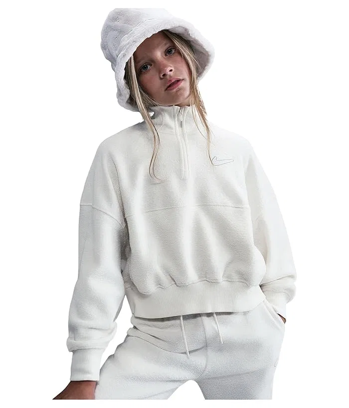 Флисовая кофта Sportswear Long Sleeve Nike Kids, Soft Pearl/White
