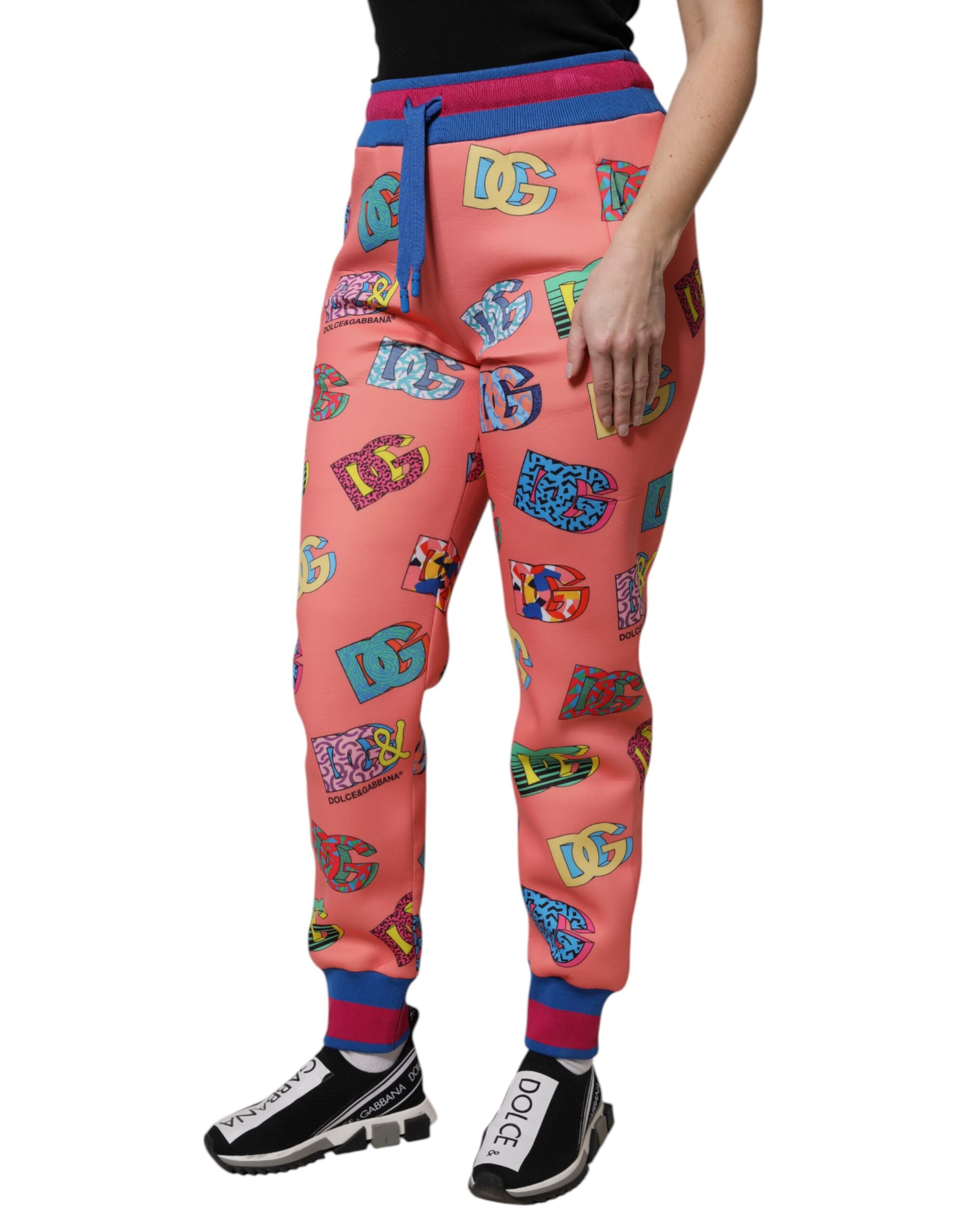 Розовые спортивные штаны Jogger с монограммой и логотипом Dolce & Gabbana — фото 2
