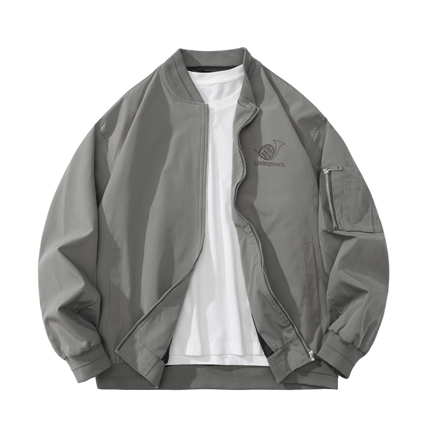 

LIVINGTOWN Куртка унисекс, Черная куртка и белый худи