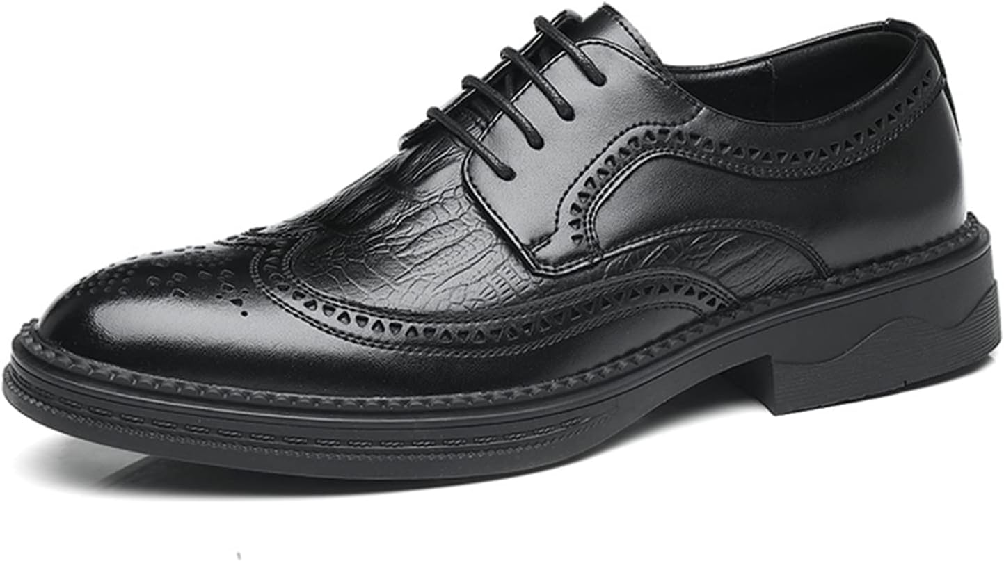 

Мужские классические туфли оксфорды с брогированием из натуральной кожи с шнуровкой Abborora, черный