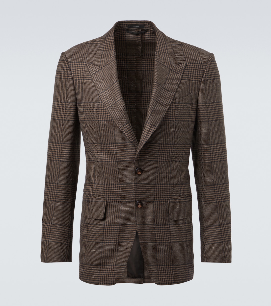 

Пиджак Shelton из шерсти, шелка и льна Tom Ford, Brown Multicolor