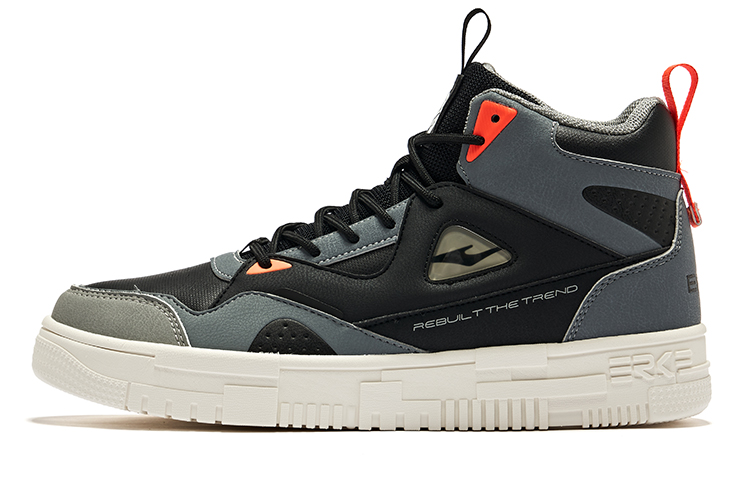 

Erke Износостойкие и легкие высокие скейтбордистские кроссовки для мужчин, цвет черный, темно-серый