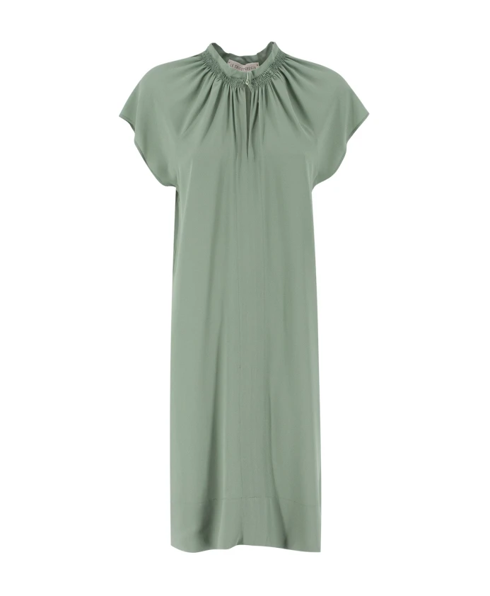 

Платье с короткими рукавами, V-образным вырезом и застежкой на пуговицы. Le Tricot Perugia, зеленый