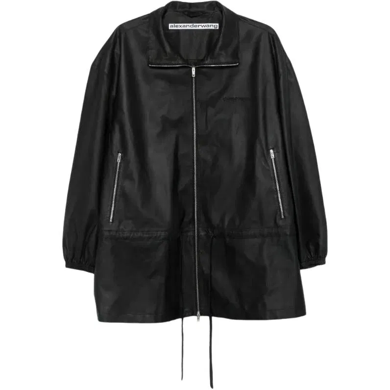 Парка на молнии с воротником-воронкой Alexander Wang, Black