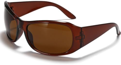 

Модные панк-спортивные солнцезащитные очки для женщин и мужчин, трендовые солнцезащитные очки с градиентным переходом цвета, женские очки с защитой от УФ-излучения UV400 MTZJH, Tea Tea