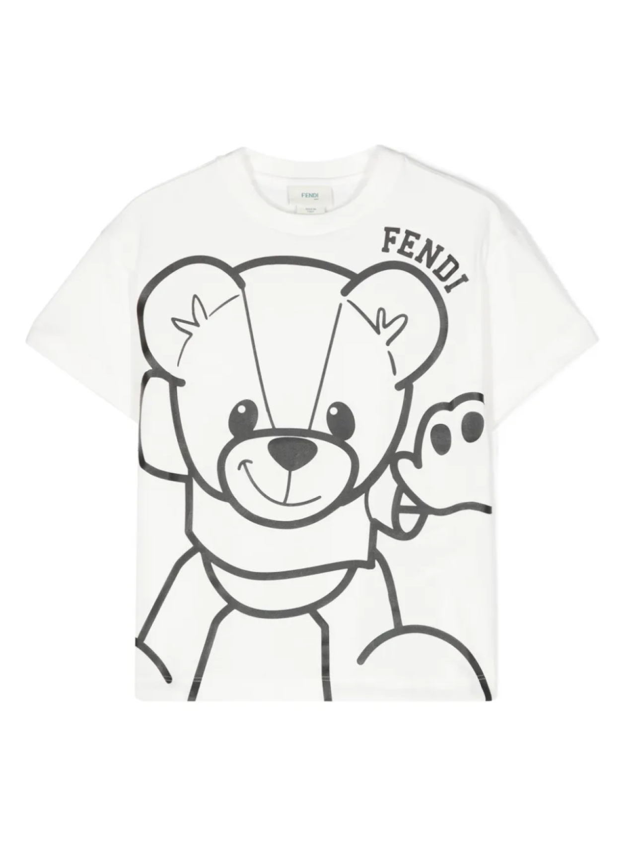 

Футболка с графичным принтом Fendi Kids, белый