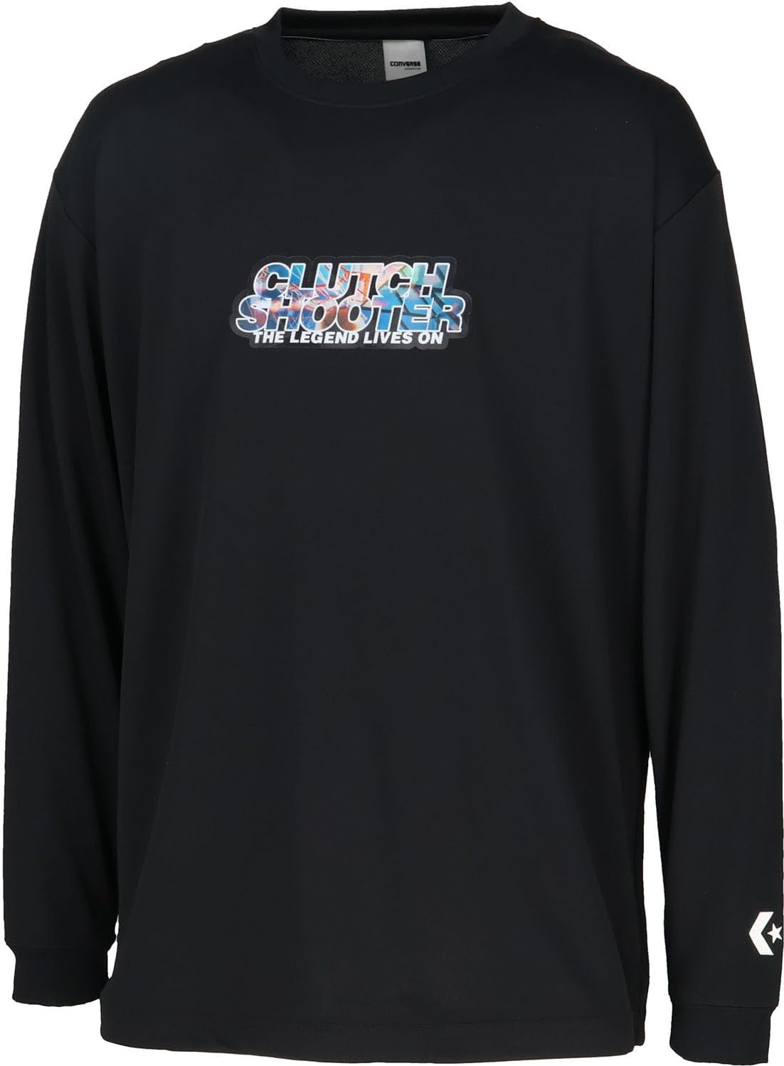 

Баскетбольная футболка с длинным рукавом Converse CB252364L, с принтом, влагоотводящая, быстросохнущая, унисекс, черно-белый