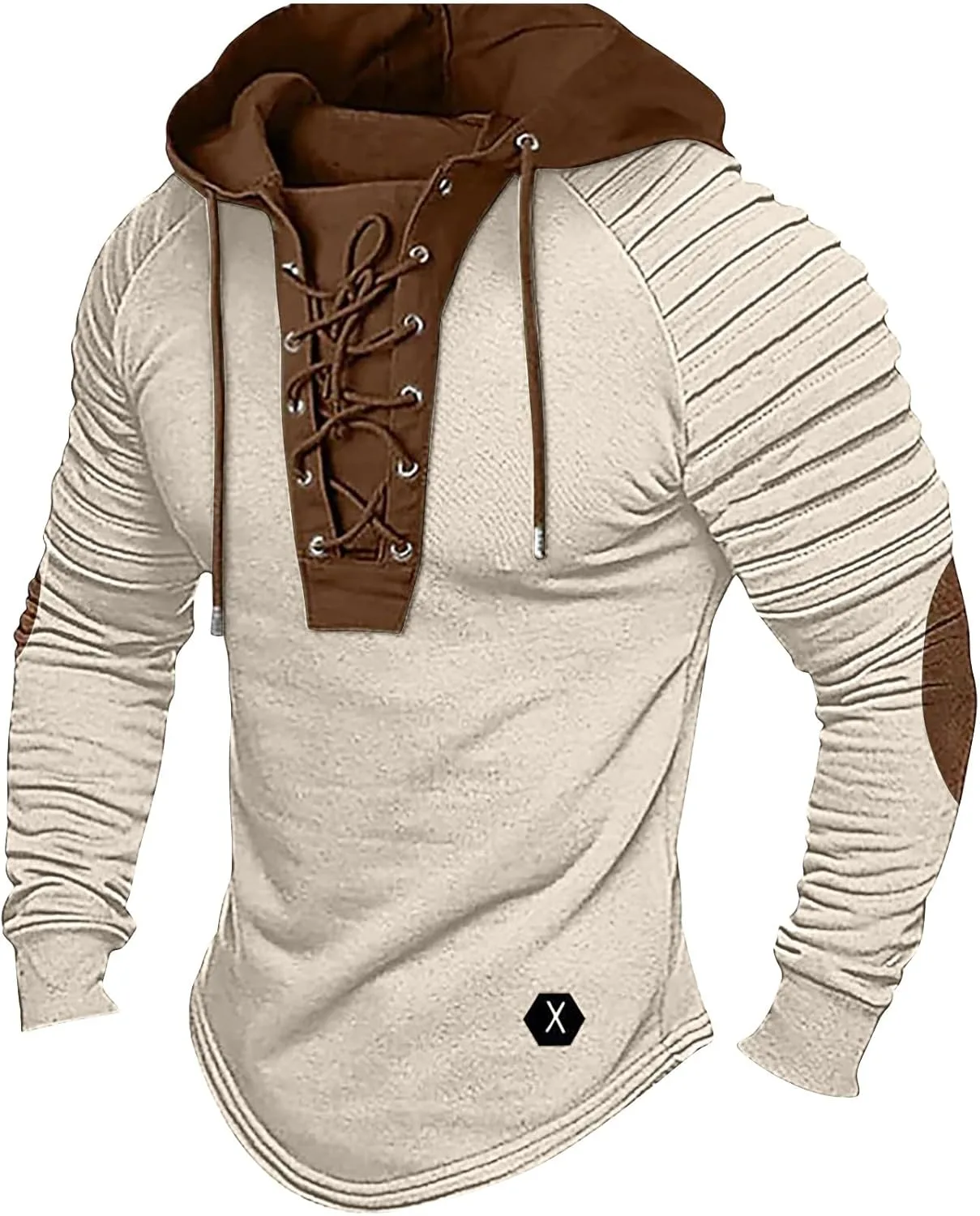 

Готический худи для мужчин с длинными рукавами и шнуровкой