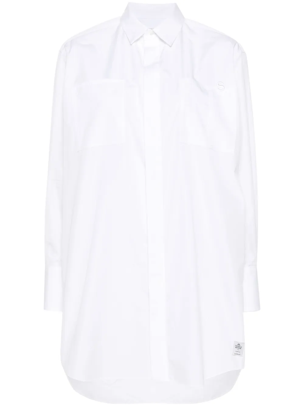 

Поплиновая рубашка с логотипом SACAI, белый