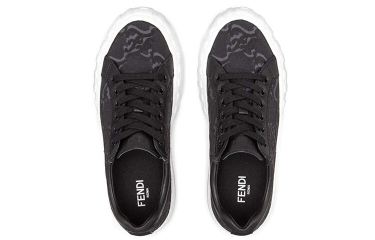 Кроссовки Fendi Womens Force Platform Calligraphy, черный — фото 4