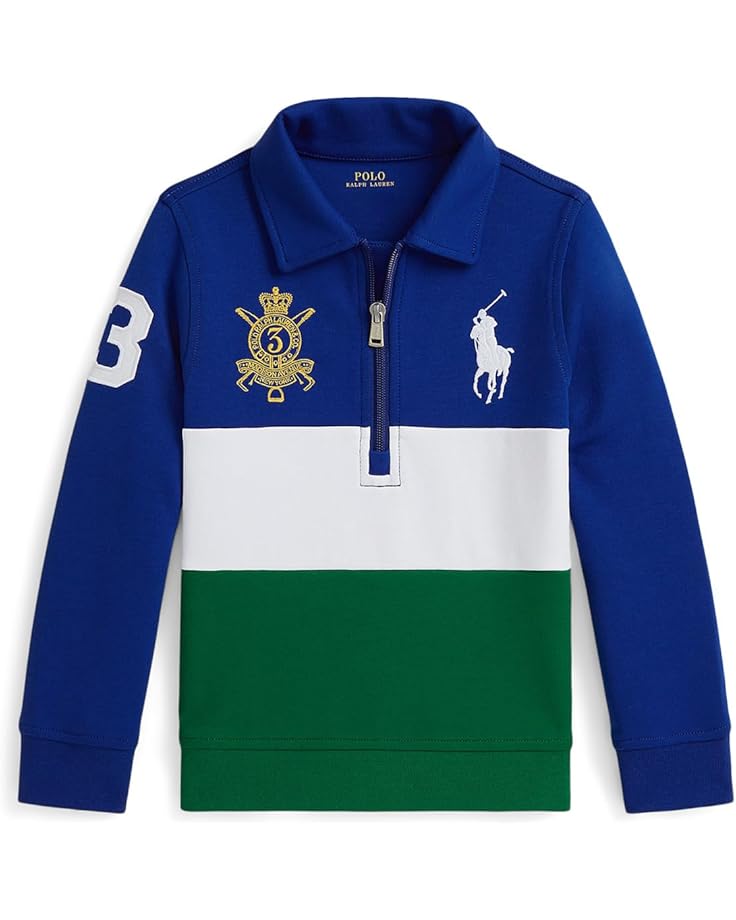 

Толстовка Polo Ralph Lauren Kids Big Pony Double-Knit Collared Sweatshirt, цвет Classic Azure Multi