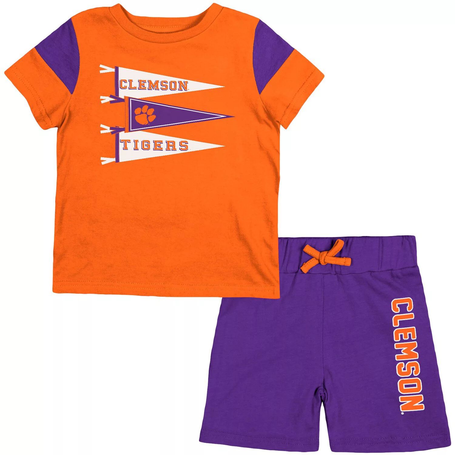 

Комплект футболки и шорт Clemson Tigers Baby Herman для новорожденных и младенцев Colosseum оранжевый/фиолетовый Colosseum