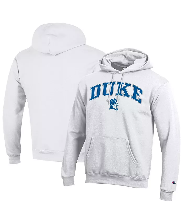 

Мужская белая толстовка с капюшоном Duke Blue Devils Arch Over Logo Champion
