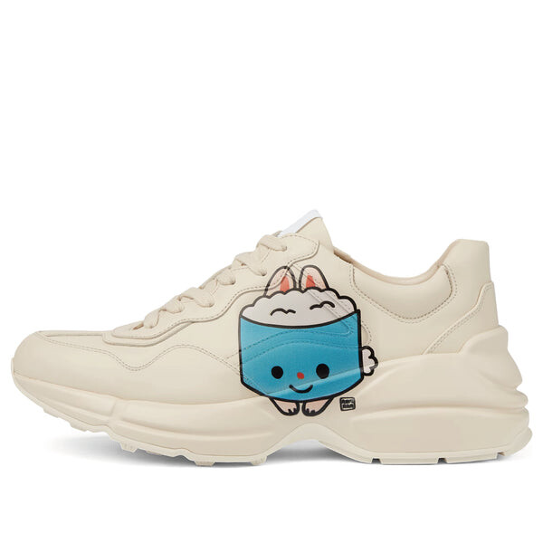 Кроссовки kawaii rhyton leather sneakers 'cream white' Gucci, бежевый