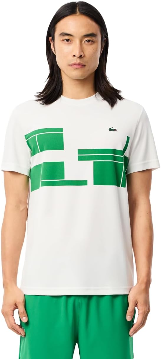 

Мужская спортивная теннисная футболка Lacoste X Novak Djokovic, White/Fluorine Green, Белый, Мужская спортивная теннисная футболка Lacoste X Novak Djokovic, White/Fluorine Green
