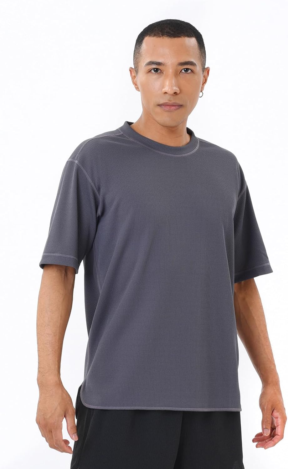 

Мужская футболка New Balance AMT45284 с коротким рукавом из полиэстера и вафельной ткани (AMT45284) Soccer Dry, быстросохнущая, серый